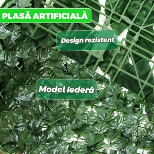 Panou verde pentru gard, artificial, cu frunze, dimensiuni 300x100cm, pentru inchidere balcon, terasa sau alte spatii, din materiale rezistente, usor de cuatat, montare rapida, verde - Img 4