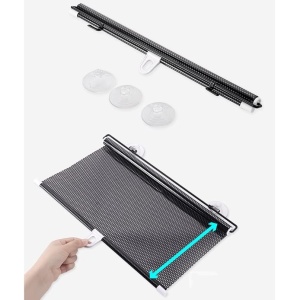 Parasolar Auto Retractabil Universal Tip Rulou, Pliabil, cu Protectie UV, pentru Parbriz sau Geam Lateral, Compatibil cu Majoritatea Masinilor 68 x 125cm - Img 1