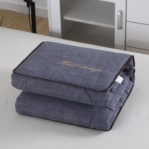 Perna si pilota, 2 in 1, dimensiuni 40 x 40 x 10 cm sau 110 x 150 cm, din material textil, cu 2 fermoare metalice bidirectionale, pentru auto, birou, living, voiaj, albastru - Img 3