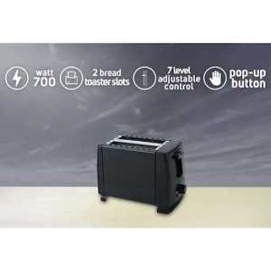 Prajitor de paine, capacitate 2 felii, 7 nivele de rumenire, putere 700W, negru - Img 4