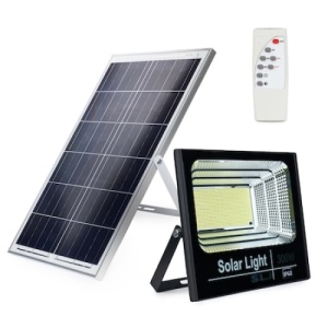 Proiector led FOXMAG24, cu panou solar si telecomanda, senzor de lumina, 300W - Img 1