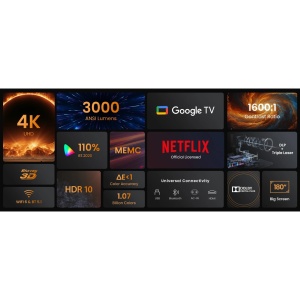 Proiector Portabil HD 4K – Focalizare Automata, Corectie Keystone, Suport Rotativ 180°, Wi-Fi, 1280x720P, 200 ANSI, Telecomanda, Multimedia/ Netflix, Youtube, hbo spotify/ Home Cinema & Exterior - Img 2
