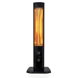 Radiator incalzitor terasa cu infrarosu, putere maxima 1800W, vertical, cu 1 element, 2 trepte de caldura, control mecanic, negru - Img 1