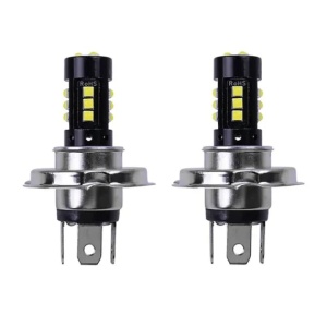 Set 2 becuri auto H4, putere 160W, temperatura culoare 6000K, flux luminos 8000 lumeni, consum redus de energie, plug and play, durata de viata sporita, alb - Img 1