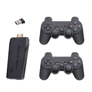 Set Consola gaming 4K retro 2x controller wireless dual 2,4G, stick jocuri video plug-and-play, HDMI, USB - Img 1