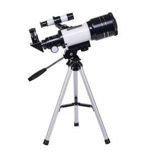 Telescop astronomic, cu obiectiv Barlow, maneta de control, adaptor smartphone, trepied de sustinere, marire 18X la 180X, negru/argintiu - Img 1