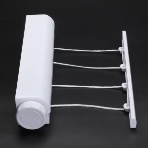Uscator de rufe retractabil, cu 4 sarme si carlige, lungime maxima 3, 2 metri, alb - Img 3