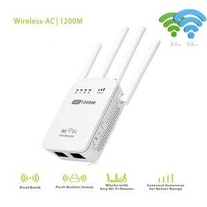 Amplificator extender Retea Wi-Fi FOXMAG24, 4 Antene, Repetor, server incorporat, Alb - Img 2