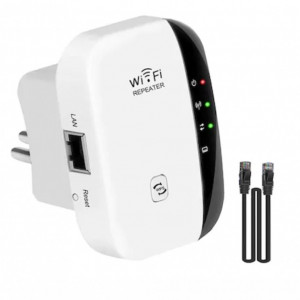 Amplificator Semnal Retea Wireless ,WiFi Repeater,transmisie 300Mbps,Retea 2.4G,Mod Repetor AP si Functia WPS,cu Port LAN de Antene Integrate, FOXMAG24 - Img 1