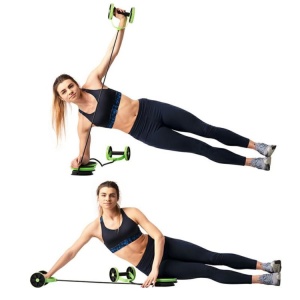 Aparat multifunctional pentru exercitii fitness cardio, modelare musculara, discuri rotative, verde/negru - Img 3