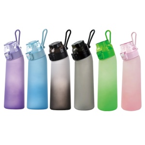Bidon pentru apa, aromatizat, capacitate 750ml, ideala pentru calatorii, rezistenta la cazaturi, multicolor - Img 1