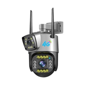 Camera de supraveghere dubla, WIFI, 4G, Full HD, cu alarma integrata, detectare umana, de exterior, rezistenta la apa, recunoastere amprentei, audio bidirectional - Img 1