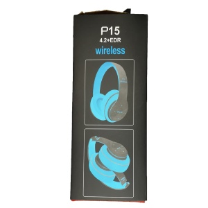 Casti bluetooth cu microfon si radio, P15 albastre - Img 2