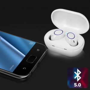 Casti wireless TWS A2, microfon incorporat, bluetooth 5.0, Alb, FOXMAG24® - Img 3