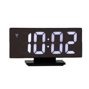 Ceas de Birou FOXMAG24, Digital, Temperatura, Functie de Alarma, Lumina Alba, Negru - Img 1