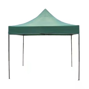 Cort pavilion, cu cadru metalic, pliabil, dimensiuni 3x3 m, acoperis din panza impermeabila, pentru curte, gradina, evenimente, verde/negru - Img 1