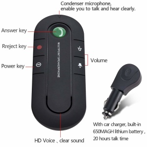 Difuzor portabil Bluetooth, Pyramid Wireless Audio Receiver, MP3, Hands Free Car Kit Bluetooth, Parasolar auto, Multipoint Difuzor - Img 4