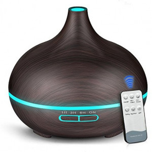 Difuzor Uleiuri Esentiale FOXMAG24®, 550 ml, Ultrasonic, AROMA M303 Aromatherapy, Wenge, 7 culori, Telecomanda - Img 1
