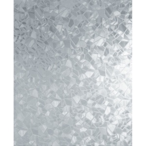 Folie autocolanta pentru geam, model forme geometrice, dimensiuni 45 X 300 cm, usor de aplicat si intretinut, gri/transparent - Img 1
