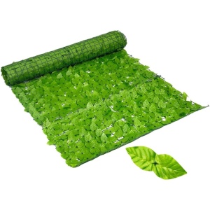 Gard viu artificial decorativ, frunze verzi naturale, dimensiuni 3m x 1m, verde deschis, ideal pentru decorarea gradinii, balconului, gardurilor sau teraselor, usor de montat, design realist pentru un aspect mereu proaspat si elegant - Img 1