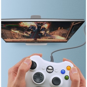 Joystick Controller FOXMAG24®, cu fir, pentru Xbox 360 , PC , Laptop, Alb - Img 3