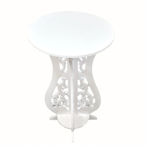 Masuta de cafea, fixa, din MDF, cu elemente decorative, dimensiuni 75 X 36 cm, alb - Img 1