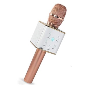 Microfon Karaoke Wireless FOXMAG24, cu Bluetooth si boxa inclusa, autonomie 3-5h, Rose Gold - Img 2