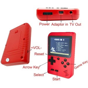 Mini consola portabila Flyme, Retro, 400 jocuri clasice FC, Ecran color 2.8", Rosu - Img 3