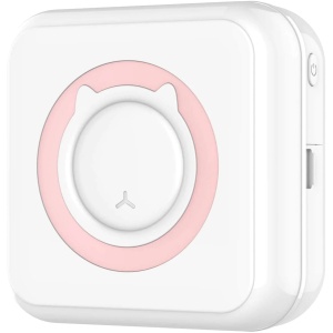 Mini imprimanta, tehnologie printare termic, conectivitate Wi-Fi, format A8, compatibil android, IOS, alb/roz - Img 1