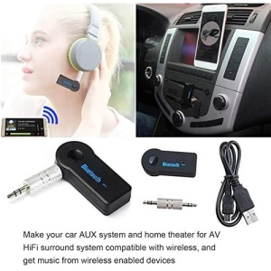 Mini receptor bluetooth, compatibil cu iPhone si Android, Mod Sleep, Jack 3.5 mm Stereo, functie Handsfree, negru - Img 3