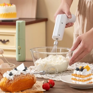 Mixer electric fara fir 13W, 3 viteze, accesorii incluse, incarcare USB-C, alb - Img 2