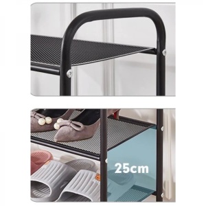 Organizator incaltaminte, metalic, cu 4 nivele, dimensiuni 63 (L) x 25 (l) x 73 (H) cm, capacitate mare de depozitare, greutatea maxima suportata 7 kg, negru - Img 4