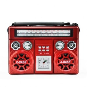 Radio portabil, Bluetooth, AM/FM, conectivitate USB, Retro, card de memorie, rosu - Img 1