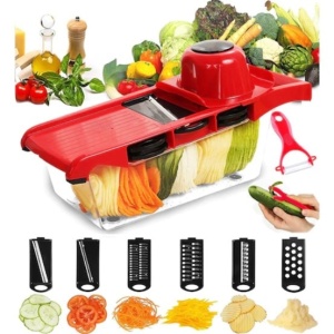 Razatoare Si Feliator FOXMAG24, Legume/Fructe, 6 in 1, rosu - Img 2
