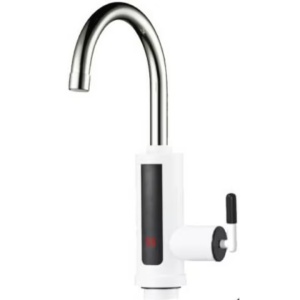 Robinet de incalzire a apei, electric, cu afisaj, ecran LED, rotire la 360 de grade, cu flux direct de apa, alb - Img 1