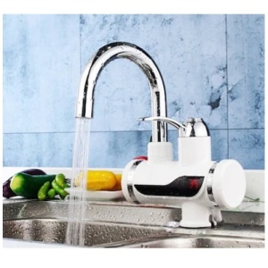 Robinet FOXMAG24 cu afisaj LCD al temperaturii pentru incalzit apa, electric, montare pe chiuveta, argintiu - Img 2