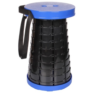Scaun rotund telescopic, MAKS, portabil, retractabil, extensibil, pliant, pentru outdoor, camping, pescuit, albastru - Img 1