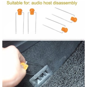 Set 12 instrumente pentru indepartare radio auto, desfacere interior auto, din metal si plastic, portocaliu - Img 2