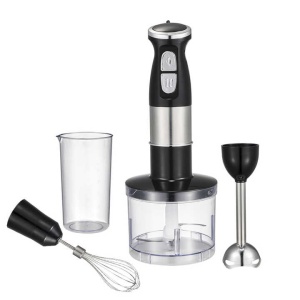 Set 4 in 1 blender/tocator/tel, din metal si plastic, cu 2 viteze, putere 500W, capacitate boluri 500/600 ml, alimentare la retea, negru/argintiu - Img 2
