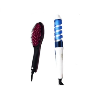 Set ondulator si perie electrica FOXMAG24, pentru bucle si indreptat parul, 2 piese - Img 1