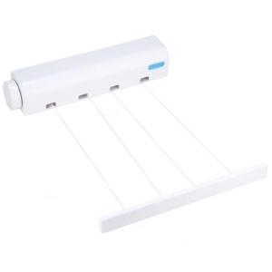 Uscator de rufe retractabil, cu 4 sarme si carlige, lungime maxima 3, 2 metri, alb - Img 1