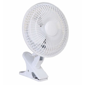 Ventilator de birou, cu clema de prindere, cu 2 viteze, reglarea rotatiei, reglarea unghiului de inclinare, alb - Img 1
