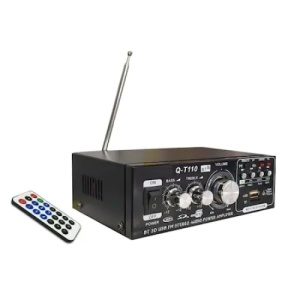 Amplificator bass, tip statie, profesional, cu bluetooth, putere 10W, numar canale 2, cu telecomanda, negru - Img 2
