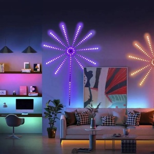 Banda LED, control cu telecomanda sau bluetooth, fireworks, alimentare USB, banda flexibila, music, voice, multicolor - Img 3