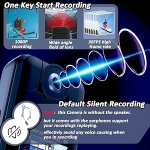 Camera de corp cu inregistrare audio si video, detectare miscare, vedere nocturna, functie de reportofon, baterie reincarcabila, autonomie 4h, USB Tip C, ecarn LCD, negru - Img 3