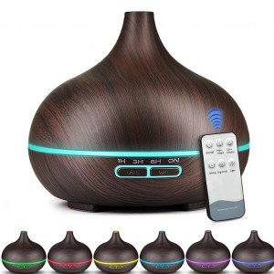 Difuzor Uleiuri Esentiale FOXMAG24®, 550 ml, Ultrasonic, AROMA M303 Aromatherapy, Wenge, 7 culori, Telecomanda - Img 2