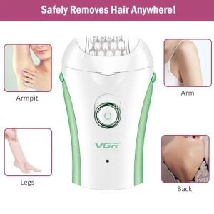 Epilator electric, pentru femei, epilare fata, corp, picioare, subrat, bikini, lavabil, reincarcabil, autonomie 90 min, alb - Img 4