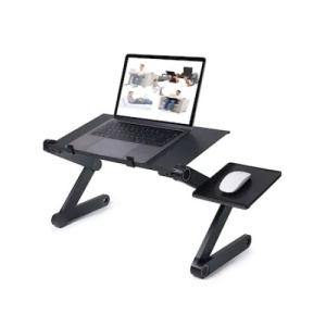 Masa Reglabila FOXMAG24 de Laptop, Material Aluminiu, Sistem Dublu Ventilare Cooler USB, Inaltime max 47 cm, Negru - Img 1