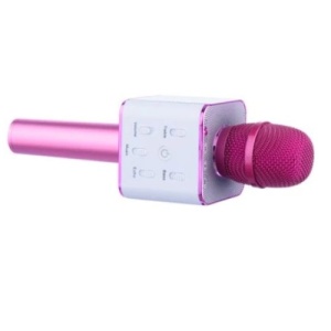 Microfon patrat FOXMAG24 cu boxa incorporata, 3W, iOS, Android, culoarea roz - Img 3