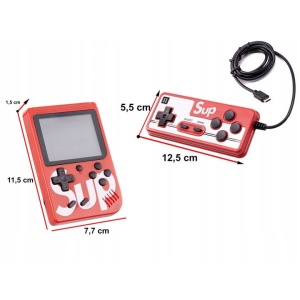 Mini consola retro portabila cu Pad, 400 de jocuri diferite, 2 Jucatori, baterie reincarcabila, culoare Rosu - Img 3